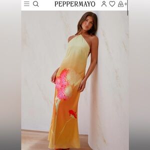 Peppermayo Chloe Maxi Dress - Orange Floral